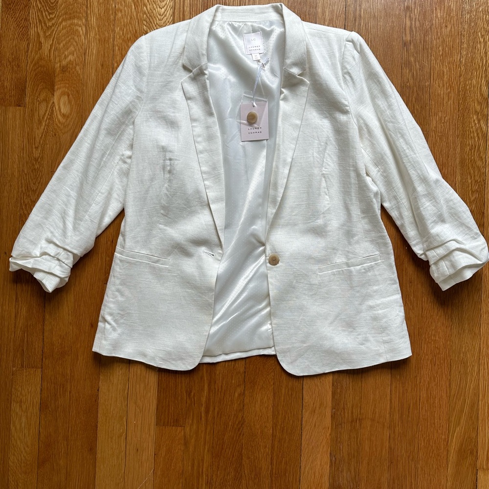 LC Lauren Conrad White Blazer Lightweight Casual